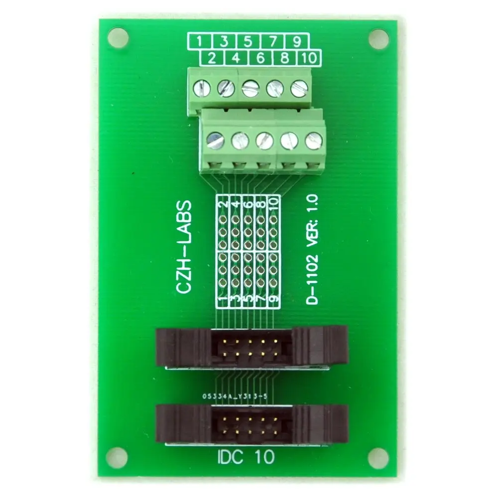 

IDC-10 2x5pins 2.0mm Dual Male Header Breakout Board, Screw Terminal Connector.