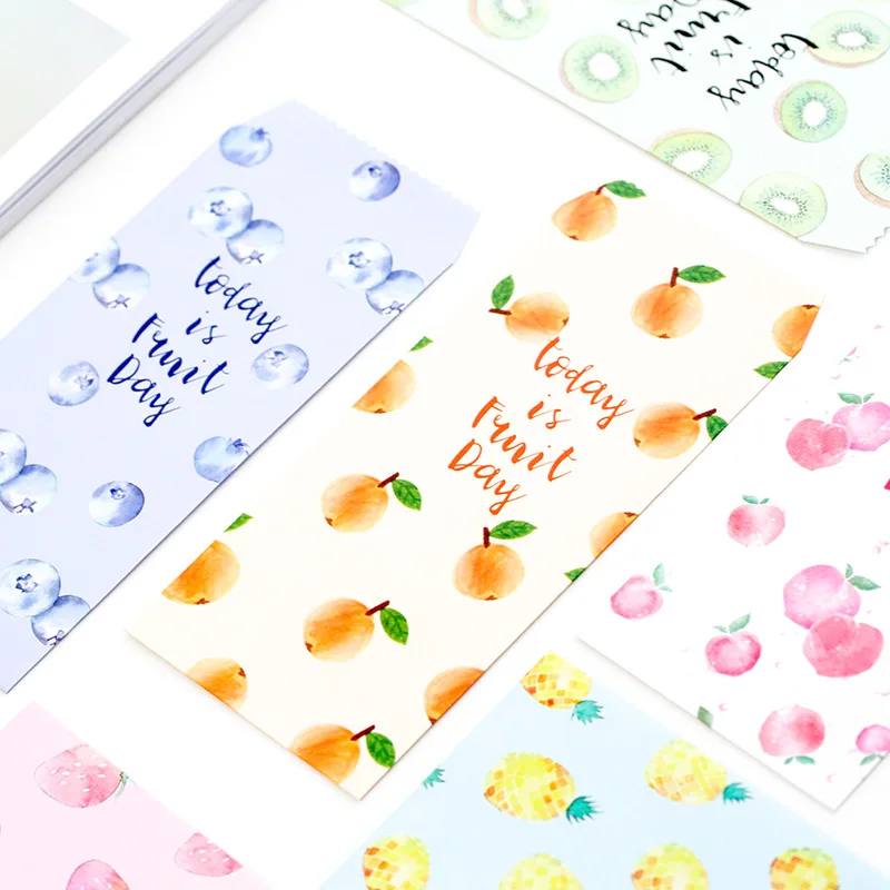 

5Pcs/pack New Today is Fruit Day Envelope Message Card Letter Stationary Storage Paper Gift M0541