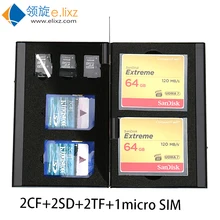 Серебряный Красный 1 Алюминиевый ящик для хранения сумка чехол для держателя карты памяти кошелек большой емкости для 2* Cf 2* sd 2* mirco для Sd 1* sim