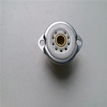 

8pcs ceramic tube socket Small 9 pin tube socket GZC9-F6 Silver foot for 6DJ8 EL84 6922 6BM8 6EU7 6AU8 12AX7 12AY7 12AZ7