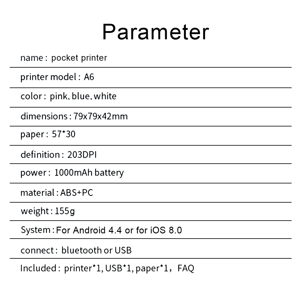PeriPage мини портативный термальный принтер бумаги фото Карманный термальный принтер 57 мм печать беспроводной Bluetooth Android iOS принтеры