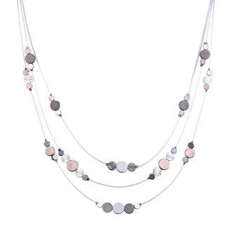 

Fishing Line Colorful Beads Strand Chain Necklace Women Geometric Multi Layer Choker Necklace Fashion Jewelry 2019 Wholesale