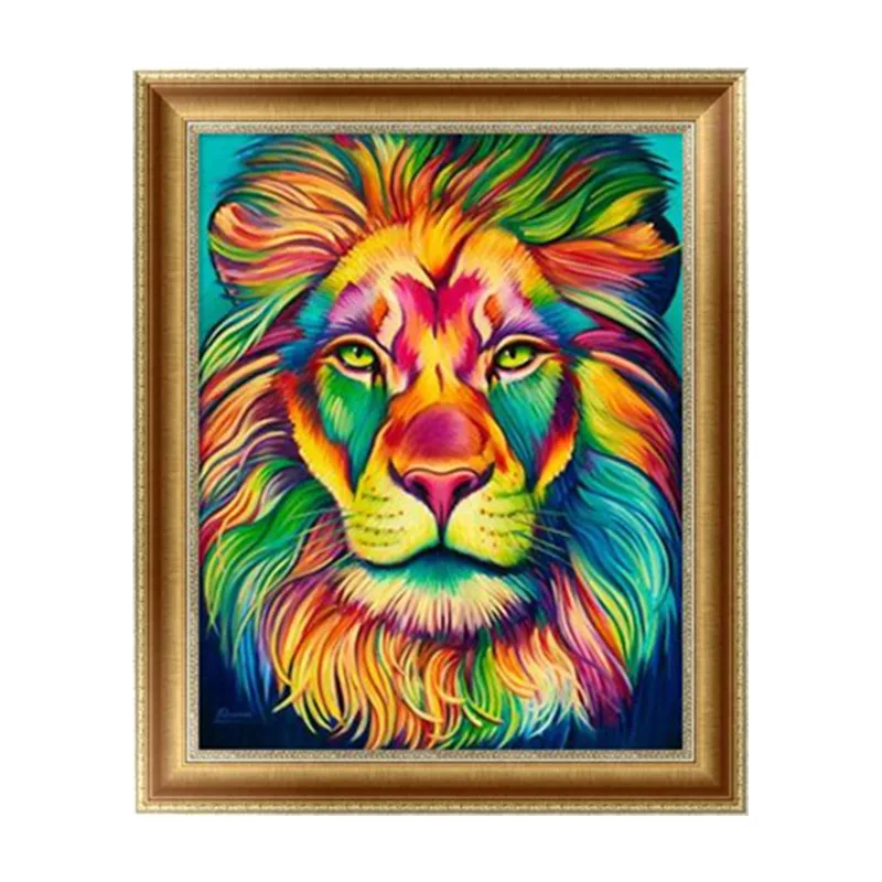 DIY 5D mosaico de diamantes coloridos Leones hechos a mano pintura de  diamantes Kit de punto de cruz patrones de bordado de diamantes artes de  diamantes - AliExpress