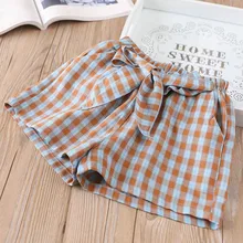 Hurave Модная одежда для детей, Детская Мода Шорты для девочки шнурок в клетку для малышей штаны для девочек хлопковая одежда для девочек Лолита горячий летний Шорты