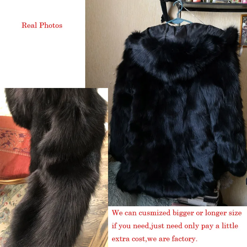 Женское зимнее пальто из натурального Лисьего меха, длинная куртка с натуральным мехом, женские меховые пальто с круглым вырезом, 90 см, натуральный мех, новинка