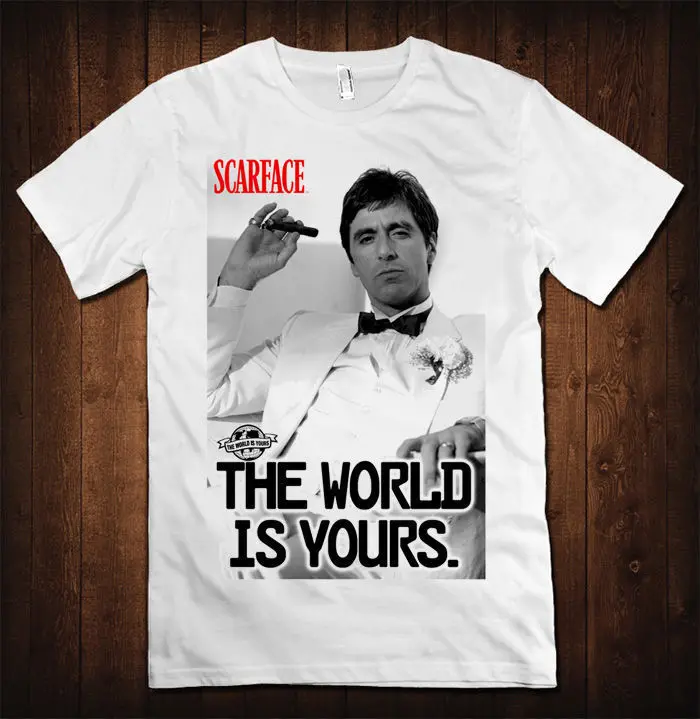 Scarface World is Yours Logo Men's T Shirt Tony Montana Vintage Pacino Gangster