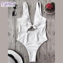 TryMeOn, сексуальные бикини в полоску, Цельный купальник, цельный купальный костюм для женщин, женский бантик, открытая спина