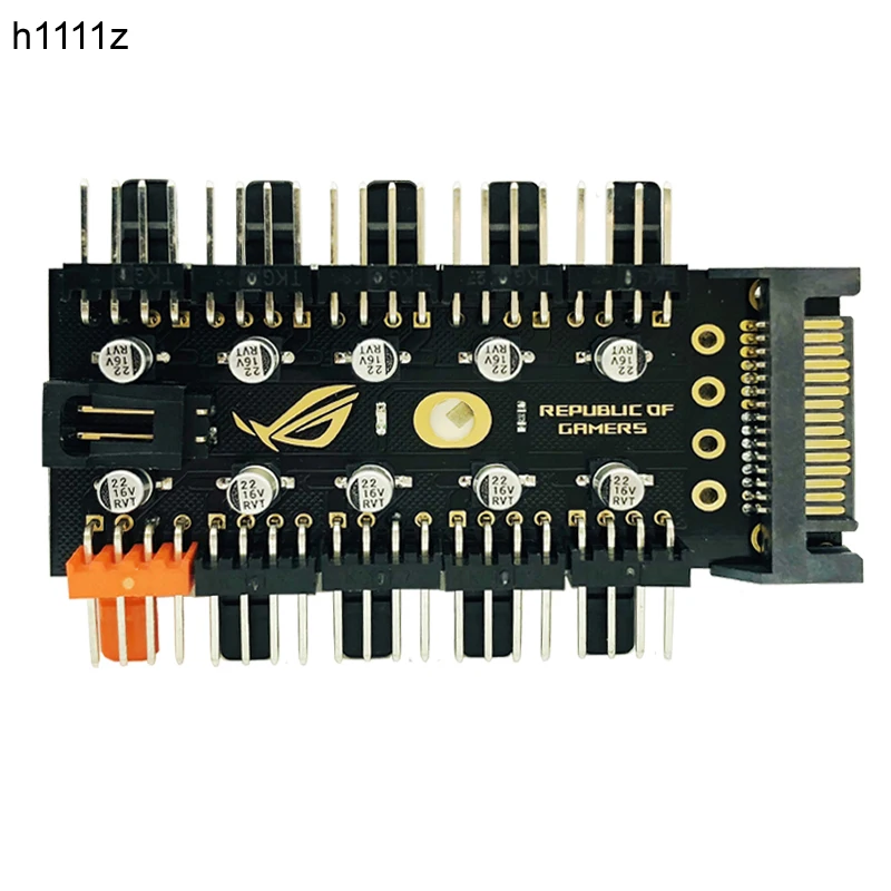 1 to 10 PC Cooling Fan Hub Splitter LED Cable PWM SATA 12V Power Supply Speed Controller Adapter For Bitcoin Miner Mining fan hub adapter