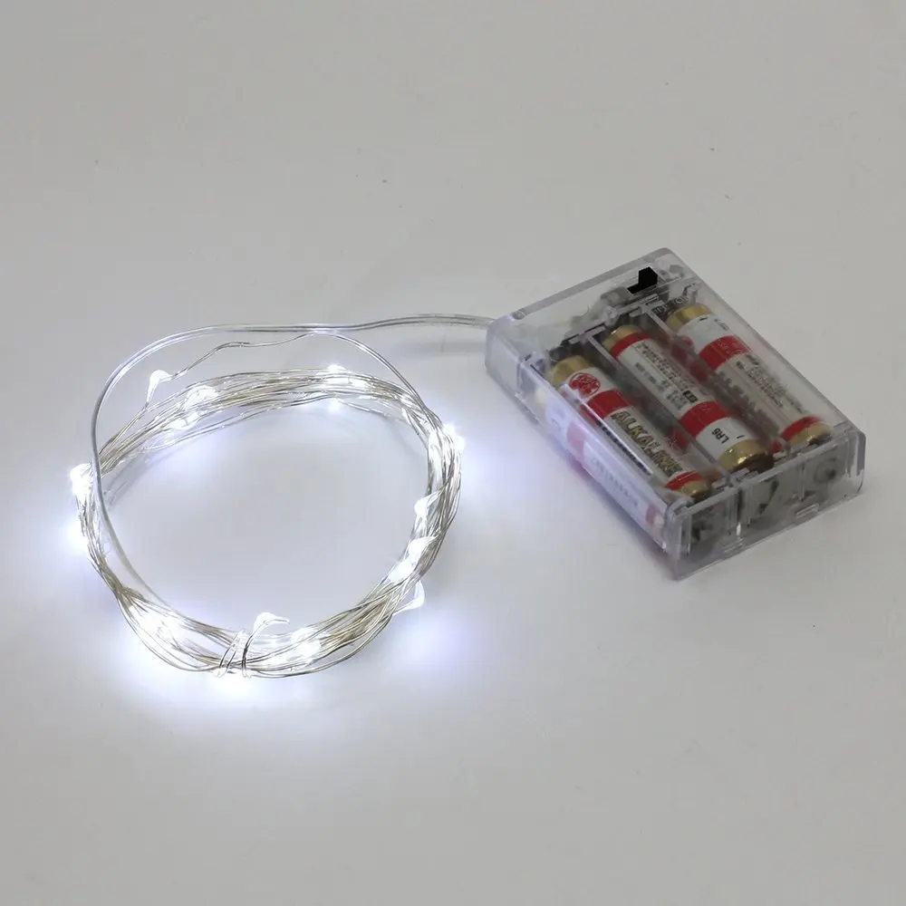 10ColorsBatteryPowered10M100ledMiniLEDDecorativeSilverWire