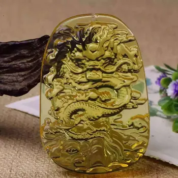 

Free delivery of the blue pearl dragon brand pendant chain amber stone pendant necklace men.