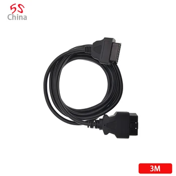 

L=3M Auto Cars OBD2 16 pin Interface Extension External Cable Male to Female (Another 0.3 0.5 1 3 5 10 meters)