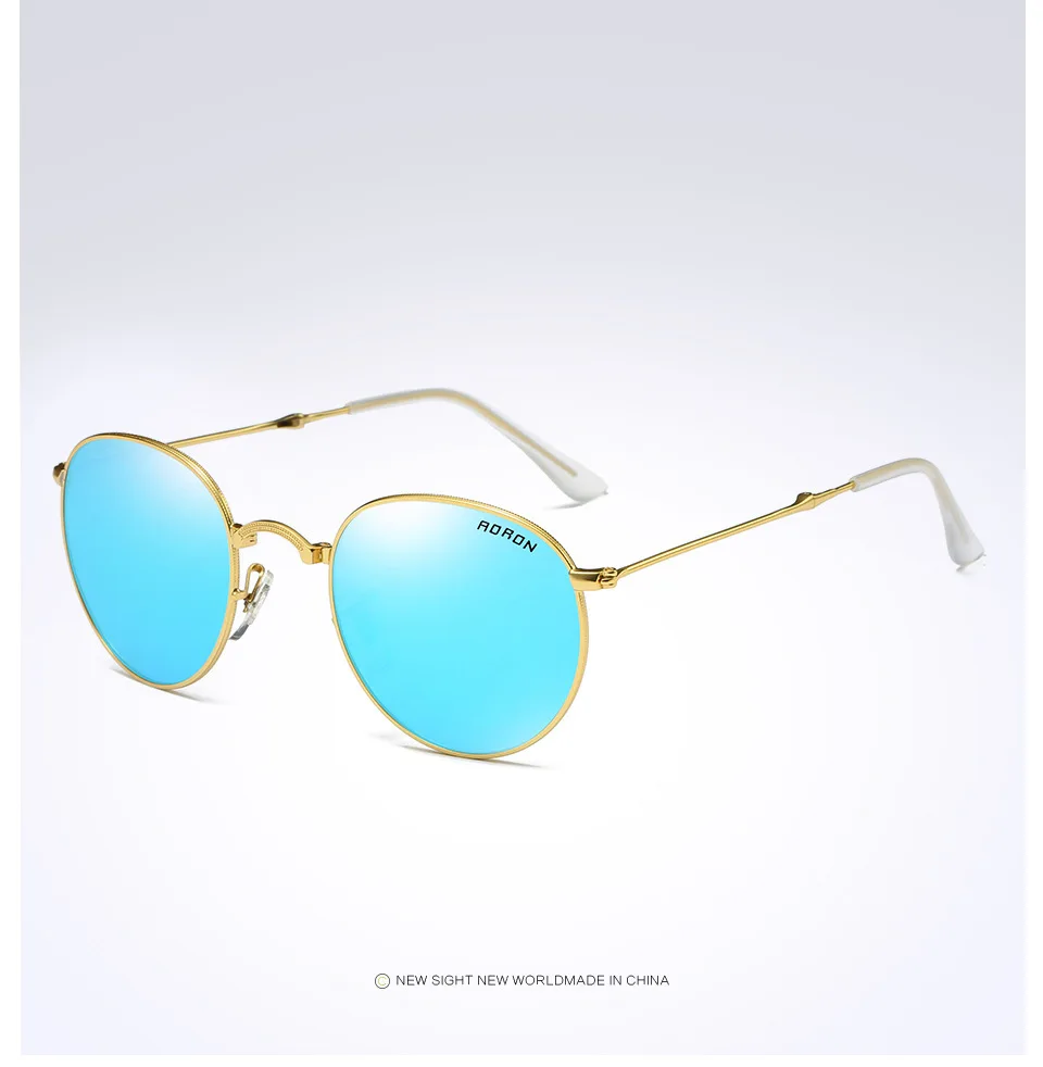 AORON Ретро Круглые Солнцезащитные очки для женщин мужчин бренд UV400 поляризованные дамы складной солнечные очки lunette de soleil homme очки