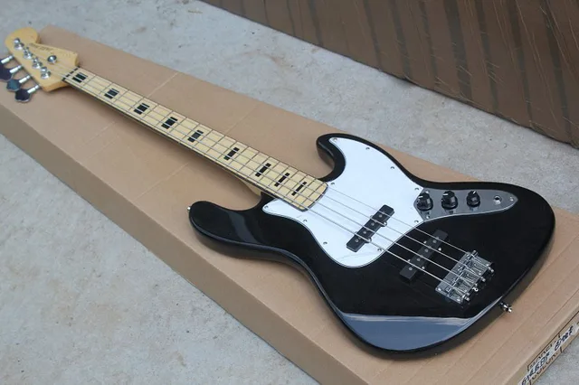 Gratis Pengiriman 4 Strings Jazz bass Gitar Hitam Putih