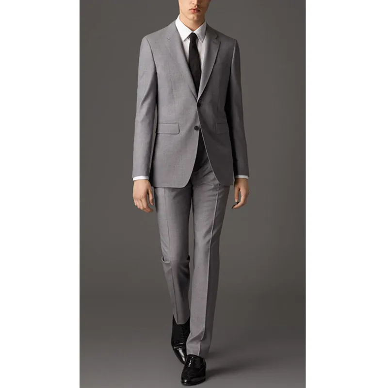 Custom Gray font b Men s b font Wedding font b Suits b font Groom Tuxedos