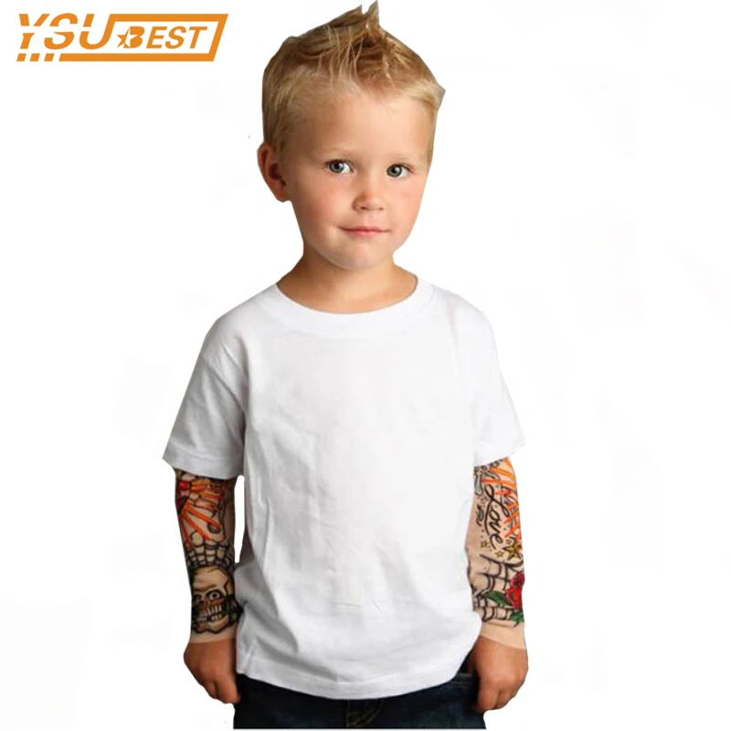

Cool 1-7yrsBaby Boys Girls T shirts Tattoo Sleeve Children Mesh Long Sleeve Cotton Tops Tees 2017 Kids & Toddlers Shirts Clothes