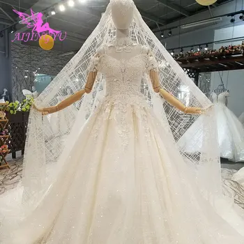 

AIJINGYU Princess Wedding Dresses With Long Sleeves Gowns Brides Best Bridals Glitter Robe Marriage Wedding Dress Brazil