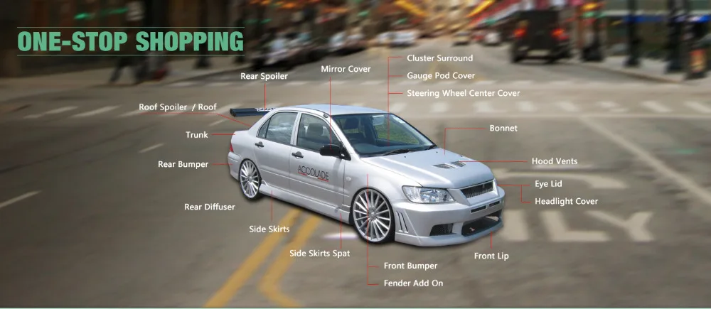 Автомобильный Стайлинг для Mitsubishi Evolution EVO 7 VS style из углеродного волокна