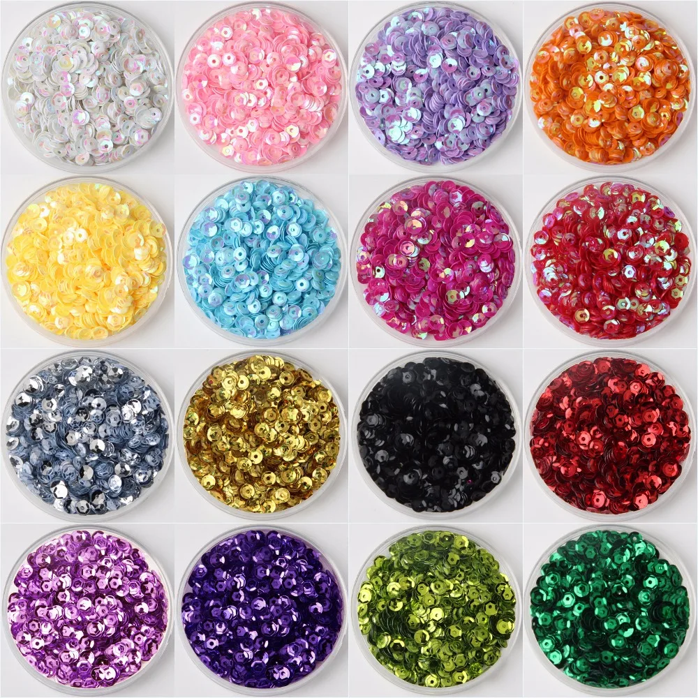 

6000pcs/Pack Size 4mm Round Cup loose sequins Paillettes sewing Wedding craft, Women Garment Accessories 26 Colors Available