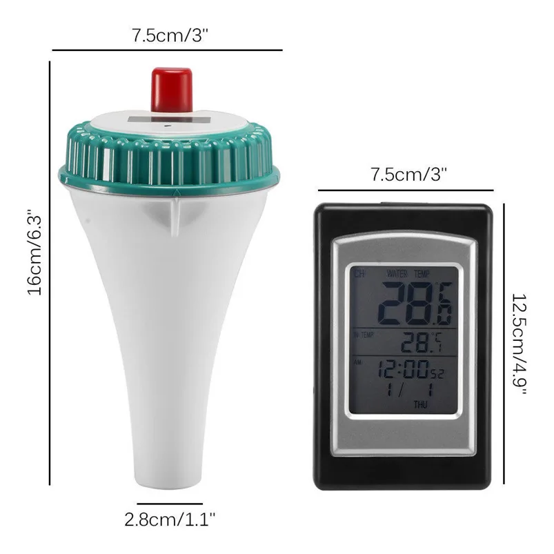 Беспроводной дистанционный плавающий термометр бассейн Водонепроницаемый гидромассажная Ванна пруд спа 30D04