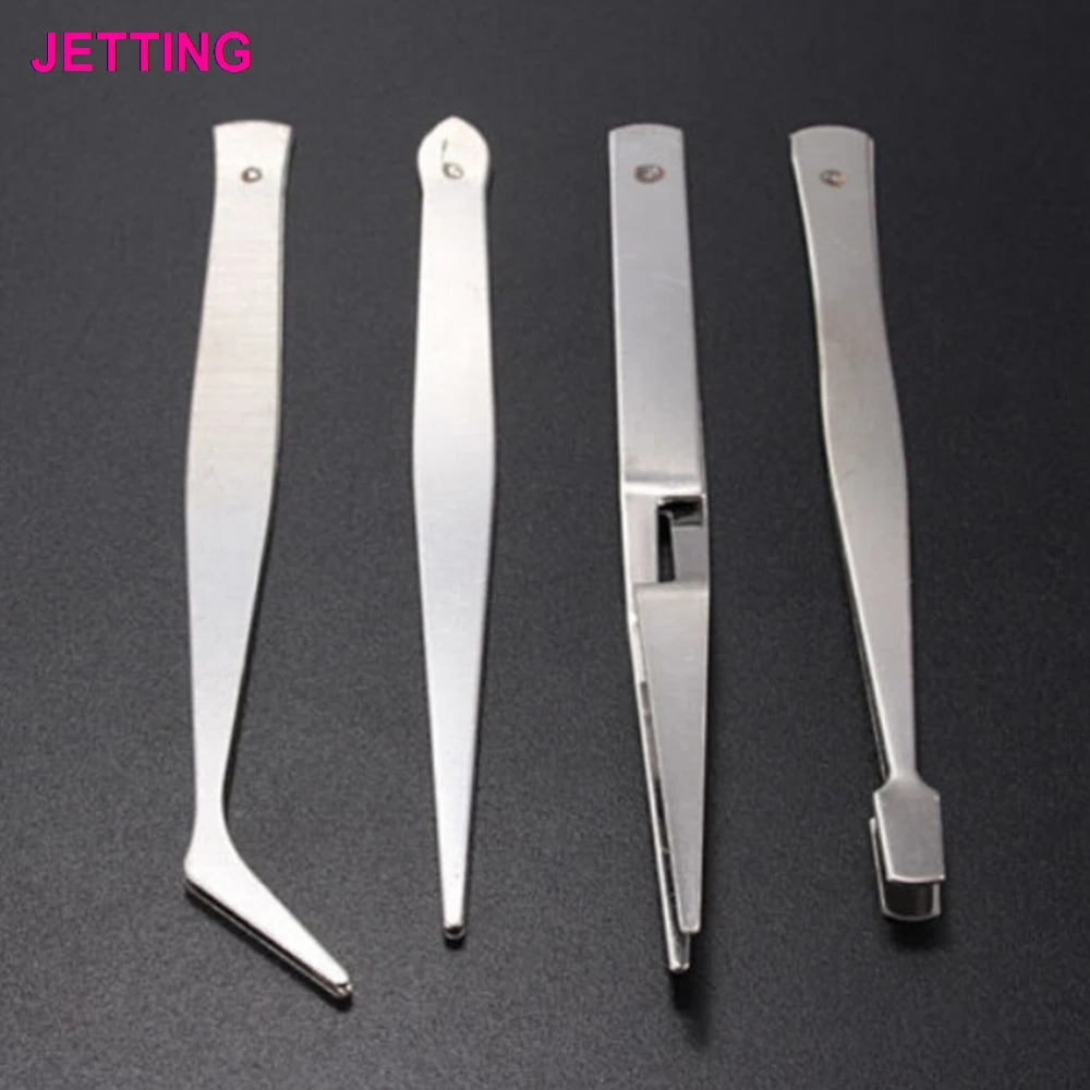 

4pcs/lot Precision Tweezers Set stainless steel anti-static tweezers Repair Tool Soldering Station Welding Assist Wholesale