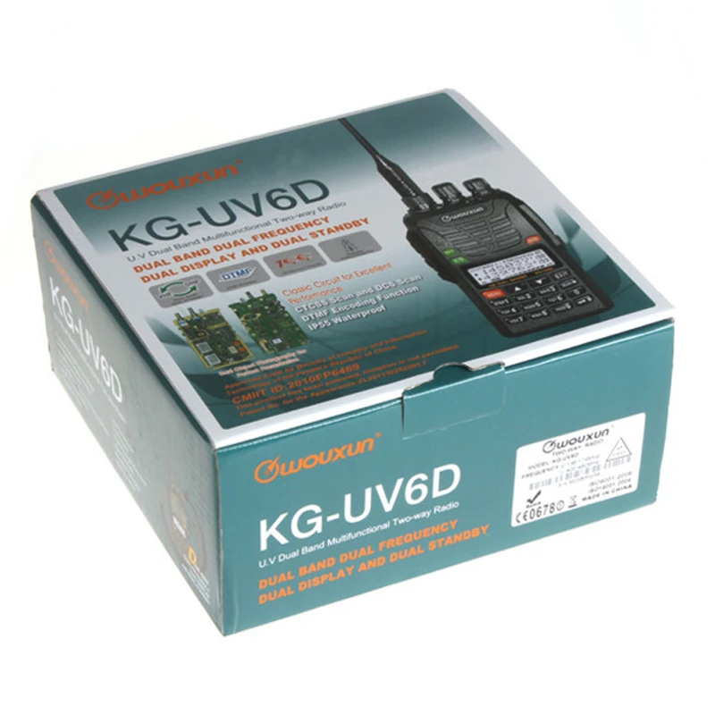 2pcs Original Radio Walkie Talkie WouXun KG-UV6D Handheld VHF/UHF 136-174/400-470MHz FM Dual Band Ham Two Way Radio Transceiver