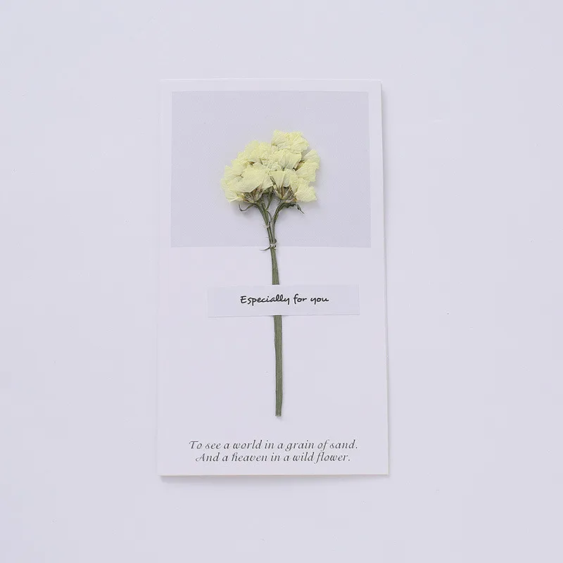 5 шт. сухие цветы Пригласительные открытки свадебные подарки для гостей Детские сувениры Рождественский подарок для подружки невесты партия поддерживает поставки - Color: Yellow