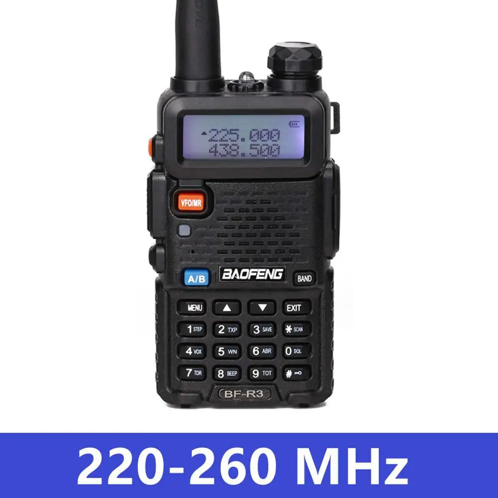 Baofeng BF-R3 трехдиапазонная рация 220-260 МГц Любительская ветчина 2 Антенна портативная радиоприемопередатчик охотничий двухсторонний радиоприемник - Цвет: Radio 220-260Mhz