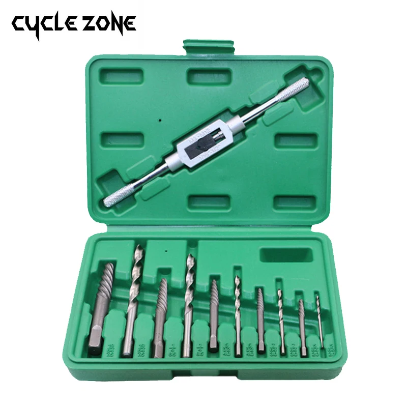 

2018 Mechanic Box 11pcs / Set T Type Machine Hand Screw Thread Taps Reamer M3-M12 Tap Set With 5pcs Twist Drill Bits And Wrench