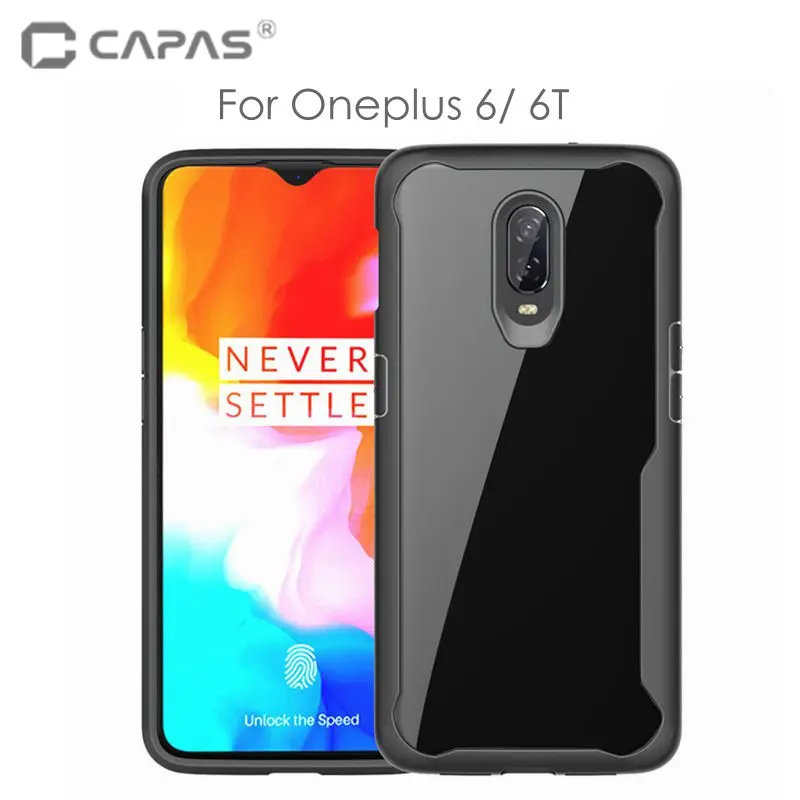 OnePlus 6T Case Cover Silicon Bumper + Plastic PC One Plus 6 A6000 Clear Shockproof Oneplus6T A6013 Protective Shield |