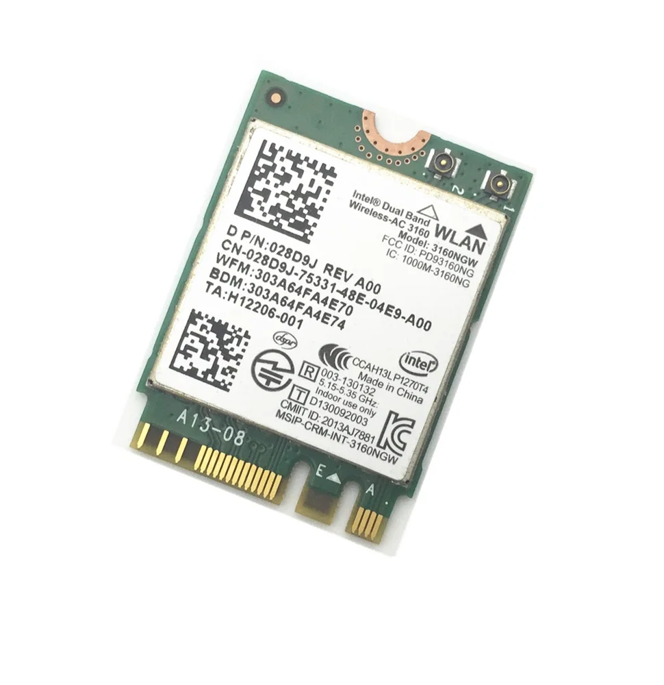 

SSEA Wireless Card For Intel Wireless-AC 3160 3160NGW wifi Bluetooth4.0 NGFF for DELL 5547 5545 5548 5558 5557 5758 5559