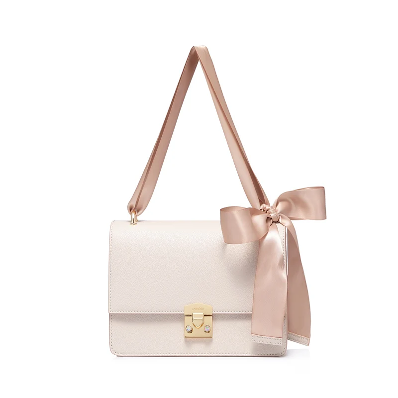 

JUST STAR Women's PU Leather Handbags Ladies Fashion Lock Tote Purse Female Flap Bow Robbins Leisure Crossbody Bags