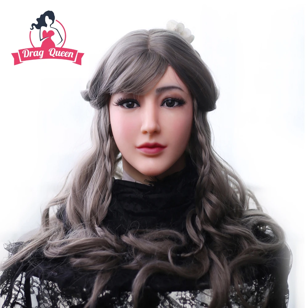 

Drag Queen Alice female silicone mask for crossdresser men cosply Simulation beauty masks shemale party with Full Head Face mask