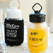 Матовая ручка стеклянная бутылка для воды Fliter пластиковые чашки кофейная кружка чашка, сок бутылки милый чай портативный простой черный белый 500 мл