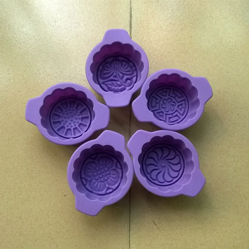 

5Pcs/set baking & Pastry Tools Silicone Bareware Moon Cake Mold For Chinese Mid-autumn Festival