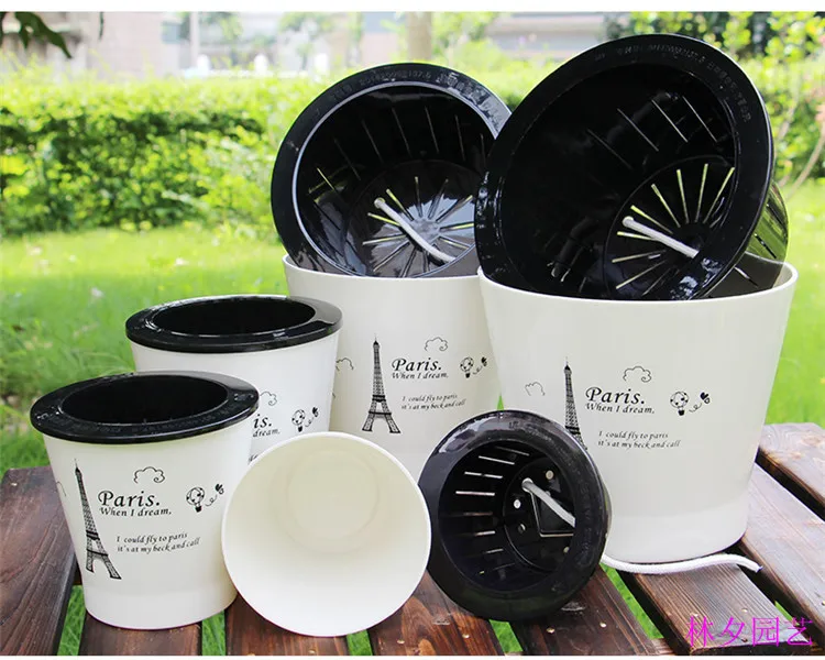 Хранение автоматической лейки цветной пластиковой смолы керамика имитация растений колонизированные корзины набор горшки бесплатно Miansheng