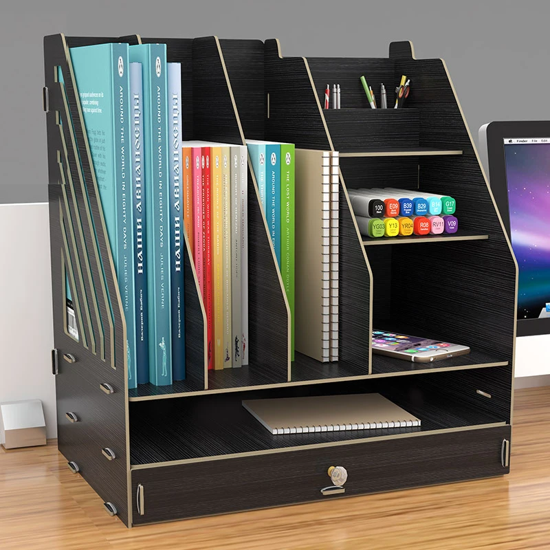 DIY Настольная книжная полка настольная коробка для хранения документов книги