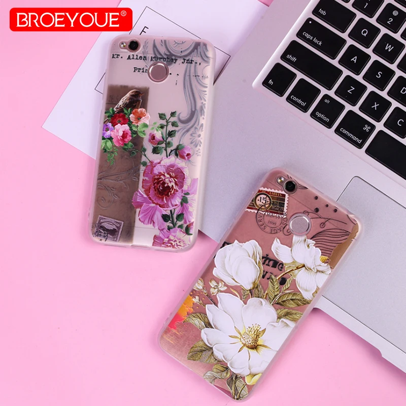 

BROEYOUE 3D Relief Case For Xiaomi Redmi Redmi 5 Plus 4X 4A Note 4X Note 5A Pro For Xiaomi 8 5X Mi A1 Capa Floral Case 10pcs/lot