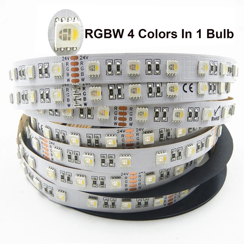 4 вида цветов в 1 светодиодный RGBW светодиодный полосы DC 24 V 12 V 5050 smd 60 светодиодный/м, 5 м/Гибкая матовая водоотталкивающая IP 20 светодиодный полосы света RGB+ белый/RGB+ теплый белый