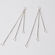 Цельная цепочка из стерлингового серебра 925 пробы с 3 нитями и кисточками, соединитель для сережек, компоненты для сережек из стерлингового серебра