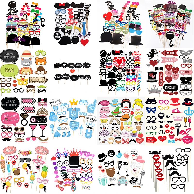 Wedding Diy Decoration Photo Booth Props Funny Mask Glasses Mustache