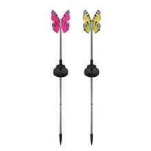 2pcs Solar Color-Changing Dragonfly/Butterfly/Hummingbird Garden Stake Light