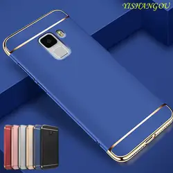 Роскошные гальваническим покрытие 3in1 чехол для samsung Galaxy Note 9 8 S7 край S9 S8 плюс A6 A8 2018 A3 a5 2016 A7 2017 Жесткий PC Обложка