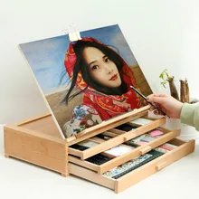 Мольберт Caballete Pintura Трехслойная картина деревянная подставка масляная акварель гуашь живопись мольберт регулируемые товары для рукоделия для художника