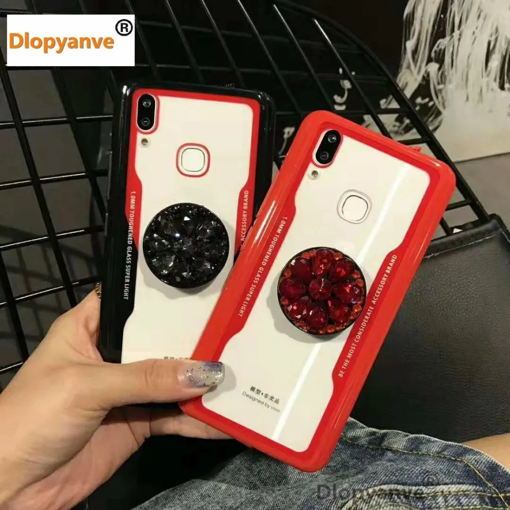 

Acrylic Back TPU Frame Hybrid + rings Phone Case For Iphone X XR XsMax 7 8 6 6S Plus 5 5S SE Cover Drop-proof Protective Shells