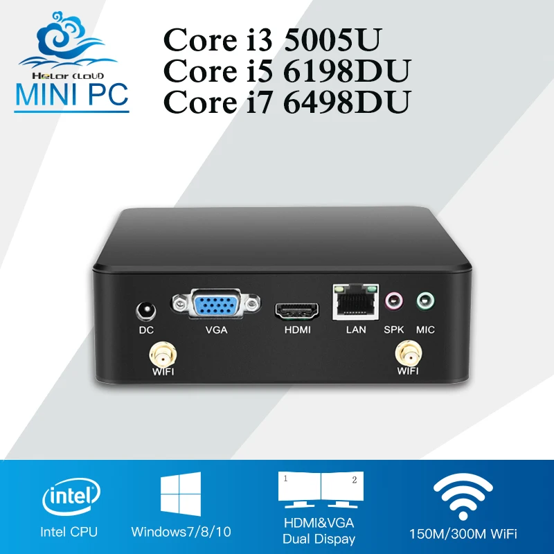 Mini PC DDR4 RAM Office Computer Windows 10 Core i3 5005U Mini Computer Desktop 6th Gen