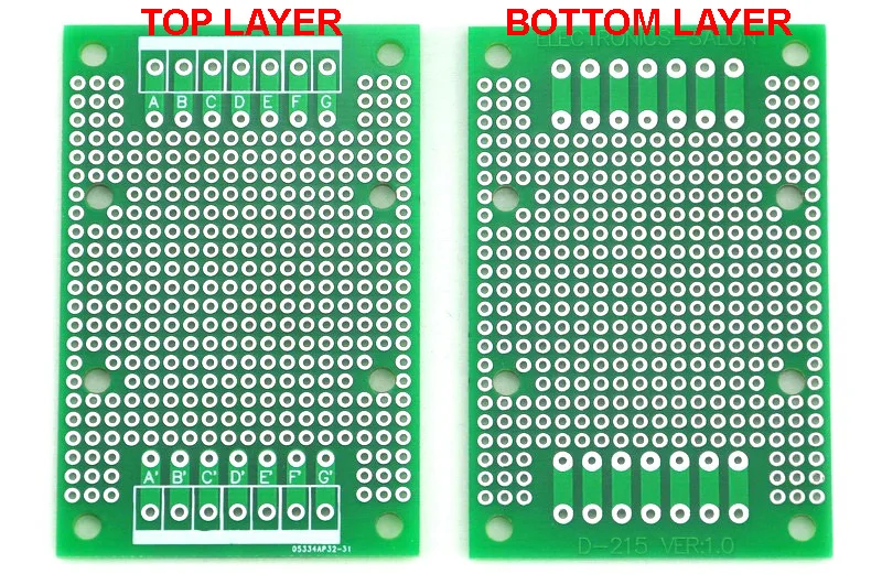 10 шт./лот) двухсторонний Прототип PCB, универсальная плата, 47,4x72 мм