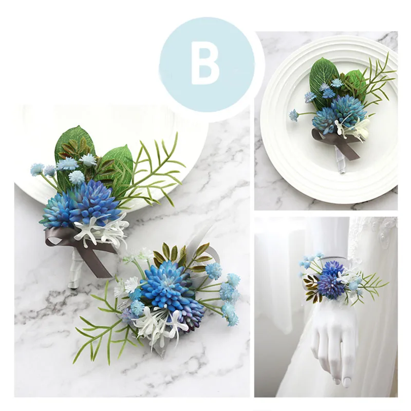 wrist corsage bracelet bridesmaid boutonniere men  (14)