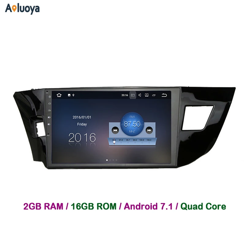 Aoluoya 2 ГБ Оперативная память 4 ядра Android 7 1 автомобиль DVD gps навигации для Toyota Corolla 2014