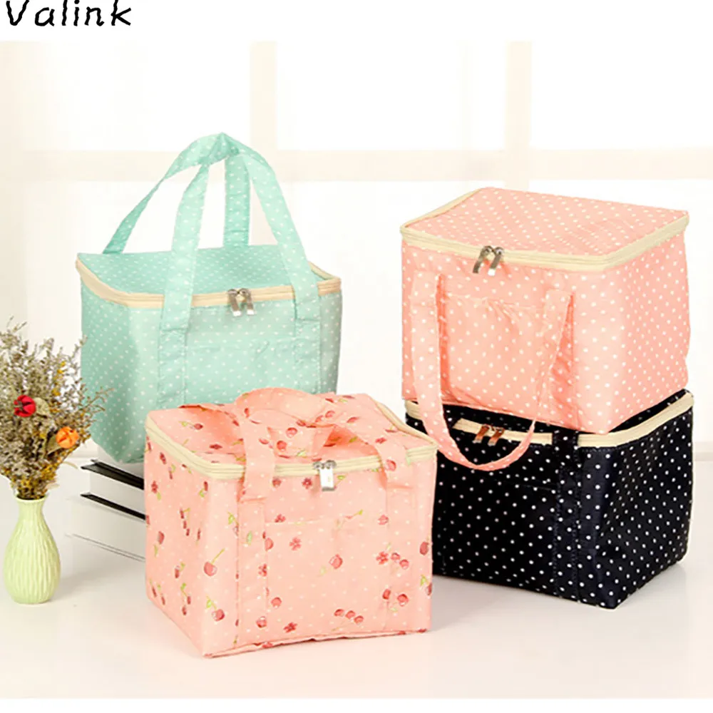 Valink New Lunch Bags Pouch Storage Box Oxford Stripe Picnic Carry Case