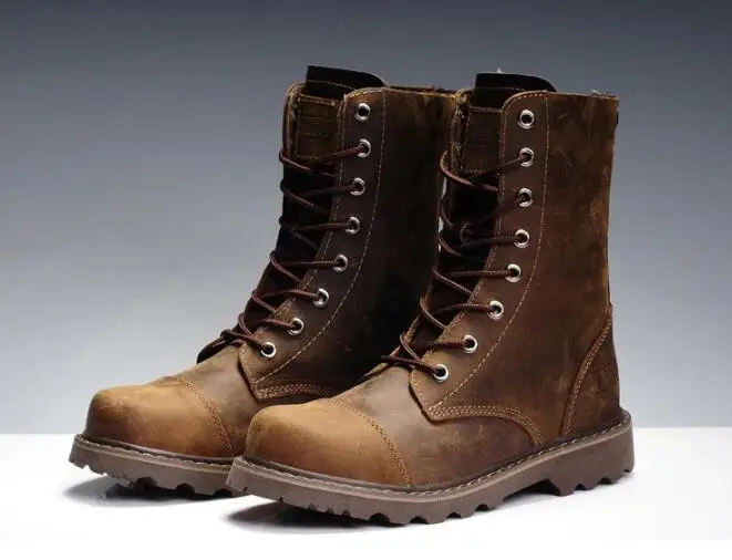 Новые мужские ботинки, натуральная кожа, зимняя Уличная обувь, дезерты, мотоциклетные ботинки, ретро дизайн, модные ботинки до середины икры, 39-44 размера плюс